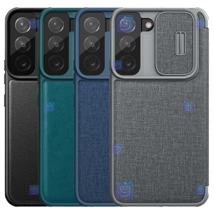 کیف چرمی پارچه ای نیلکین Samsung S22 Plus مدل Qin Pro Plain Leather Cloth case