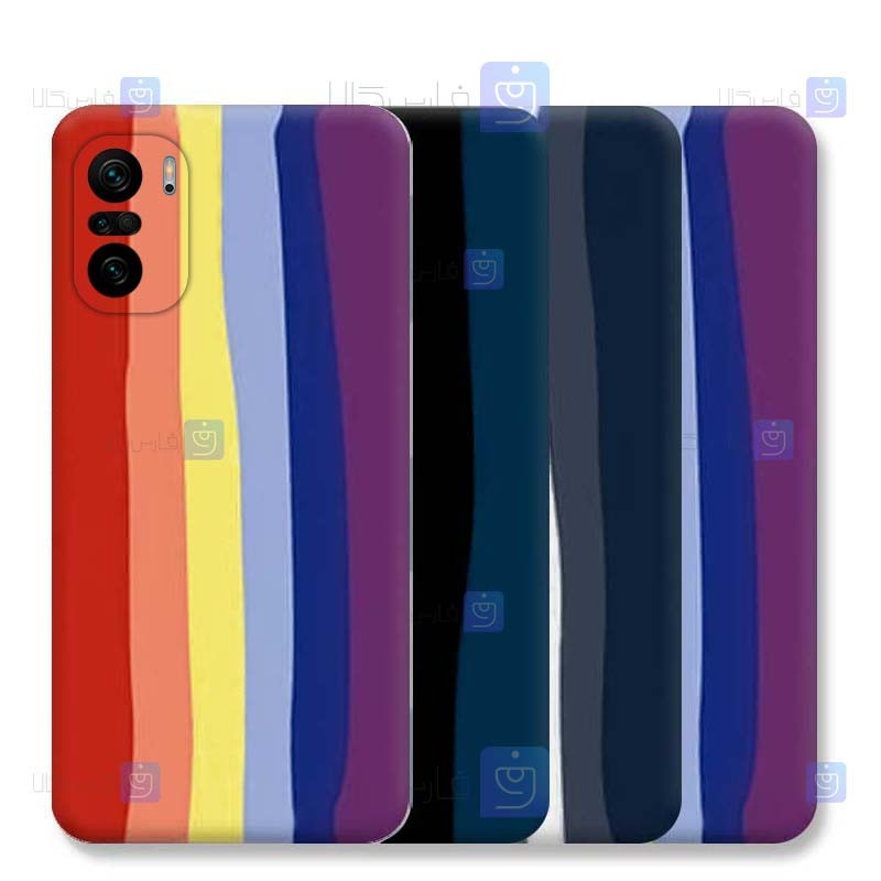 قاب سیلیکونی Xiaomi Poco F3 مدل رنگین کمانی