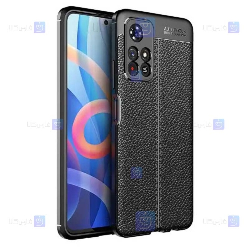 قاب طرح چرم محافظ لنز دار Xiaomi Redmi Note 11 Pro plus مدل Auto Focus