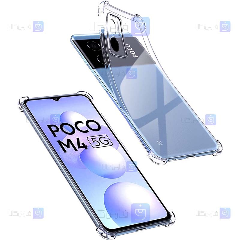 قاب کپسولی Xiaomi Poco M4 5G مدل ژله ای محافظ لنز دار