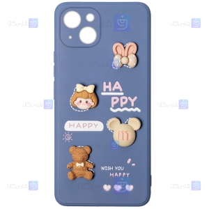قاب عروسکی برجسته Apple iPhone 13 مدل Happy