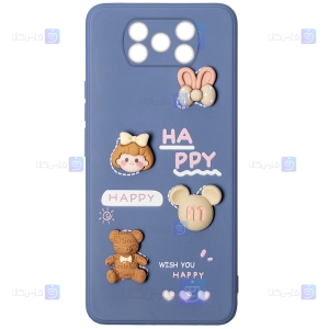 قاب عروسکی برجسته Xiaomi Poco X3 مدل Happy