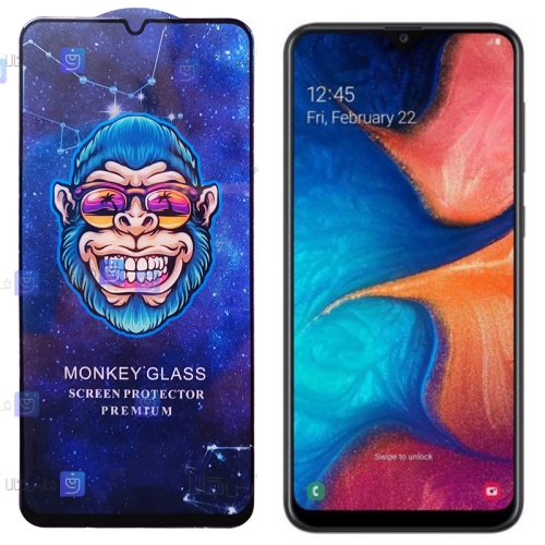 گلس فول گوشی سامسونگ Samsung Galaxy A20 مدل Monkey Premium