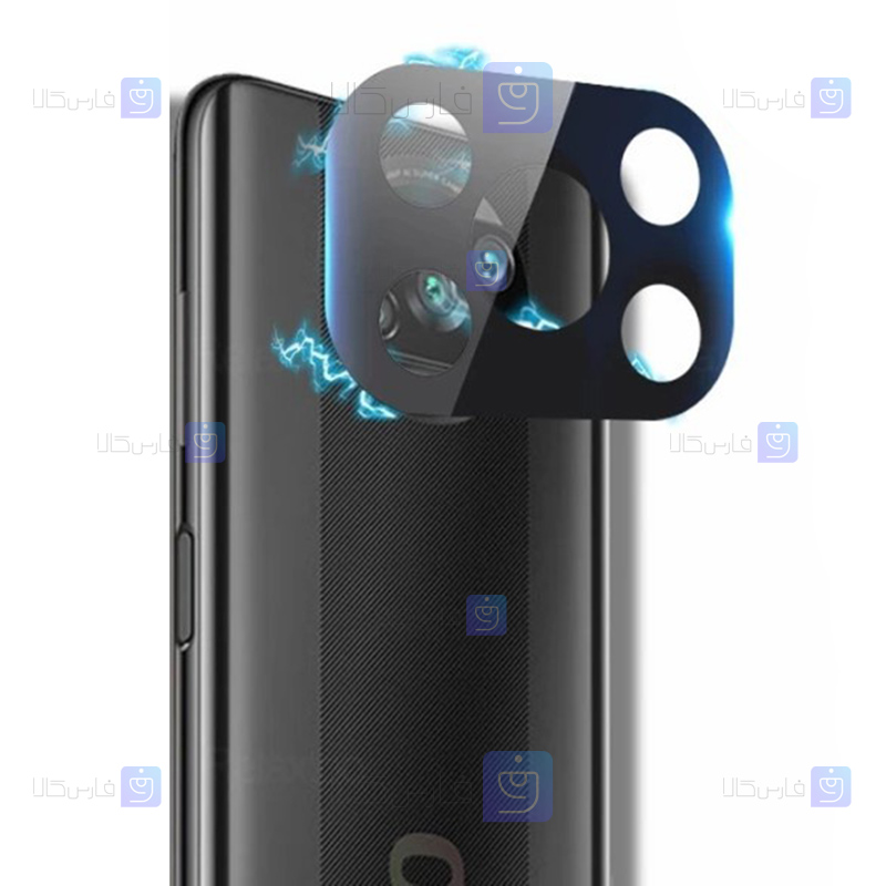 محافظ لنز شیشه ای Xiaomi Poco X3 Pro مدل حاشیه دار