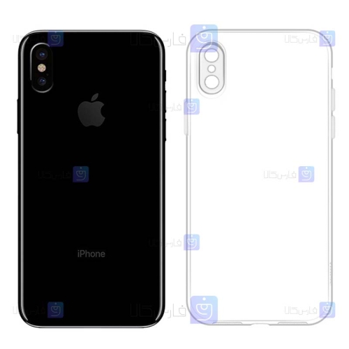 قاب گوشی Apple iPhone X مدل پشت کریستالی محافظ لنزدار