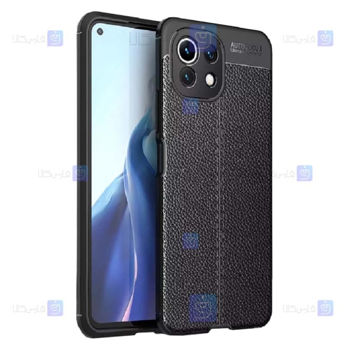 قاب طرح چرم محافظ لنز دار Xiaomi Mi 11 Lite مدل Auto Focus