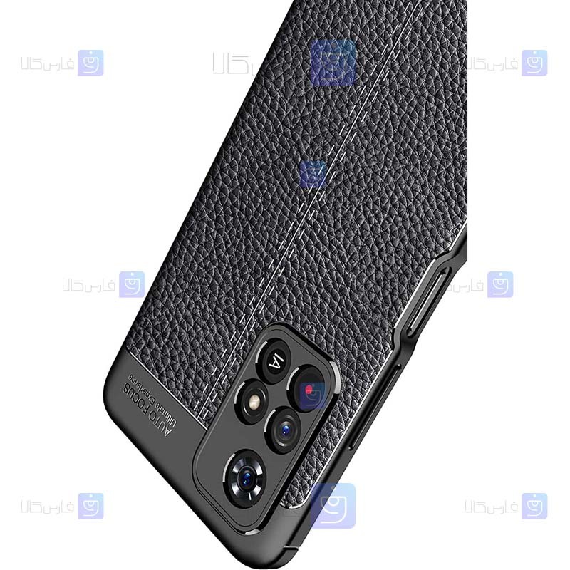قاب طرح چرم محافظ لنز دار Xiaomi Redmi Note 11 5G مدل Auto Focus