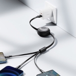 کابل شارژ سریع سه سر بیسوس Baseus Bright Mirror Retractable 66W 1.2m Cable CAMLC-MJ01