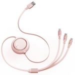 کابل شارژ سریع سه سر بیسوس Baseus Bright Mirror Retractable 66W 1.2m Cable CAMLC-MJ01