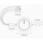 کابل شارژ سریع سه سر بیسوس Baseus Bright Mirror Retractable 66W 1.2m Cable CAMLC-MJ01