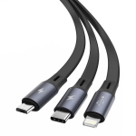 کابل شارژ سریع سه سر بیسوس Baseus Bright Mirror Retractable 66W 1.2m Cable CAMLC-MJ01