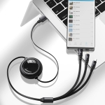 کابل شارژ سریع سه سر بیسوس Baseus Bright Mirror Retractable 66W 1.2m Cable CAMLC-MJ01
