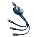 کابل شارژ سریع سه سر بیسوس Baseus Bright Mirror Retractable 66W 1.2m Cable CAMLC-MJ01