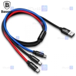 کابل سه سر بیسوس Baseus Three Primary Colors 3 in 1 Cable