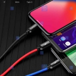 کابل سه سر بیسوس Baseus Three Primary Colors 3 in 1 Cable