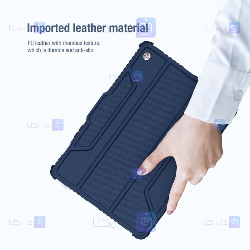 کیف محافظ لنزدار نیلکین Samsung Galaxy Tab S8 مدل Bumper Leather Pro