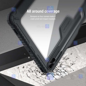 کیف محافظ لنزدار نیلکین Samsung Galaxy Tab S8 مدل Bumper Leather Pro