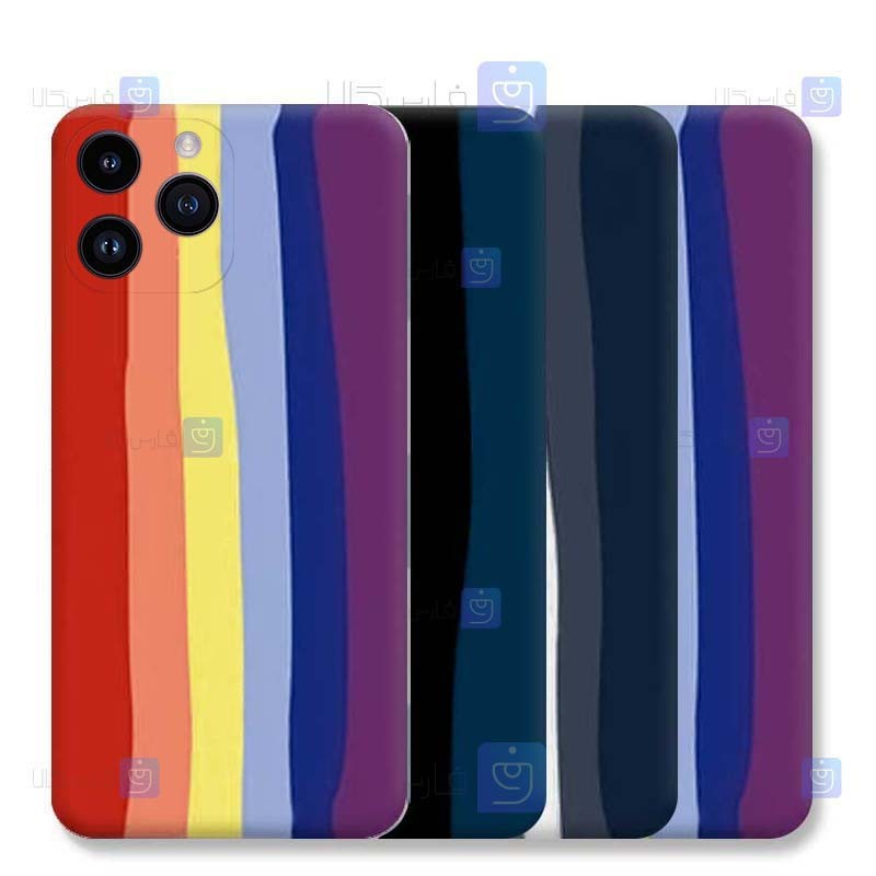 قاب سیلیکونی Apple iPhone 14 Pro Max مدل رنگین کمانی