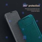 کیف چرمی پارچه ای نیلکین Apple iPhone 14 مدل Qin Pro Plain Leather Cloth case
