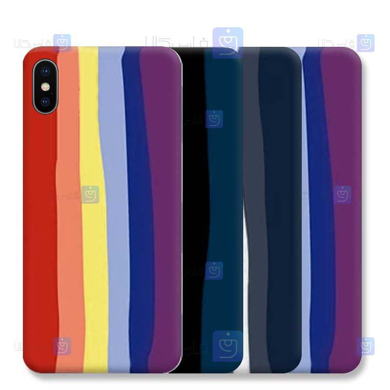 قاب سیلیکونی Apple iPhone Xs Max مدل رنگین کمانی