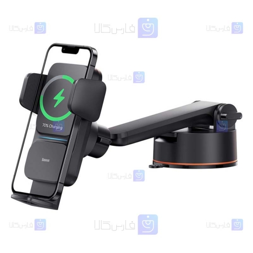 هولدر و شارژر وایرلس بیسوس مدل Wisdom CGZX000101 با توان 15 وات