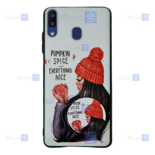 قاب فانتزی دخترانه Samsung Galaxy A20 مدل Pumpkin Spice