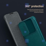 کیف چرمی پارچه ای نیلکین Samsung Galaxy S23 مدل Qin Pro Plain Leather Cloth case
