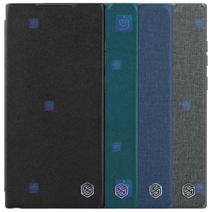 کیف چرمی پارچه ای نیلکین S23 Ultra مدل Qin Pro Plain Leather Cloth case
