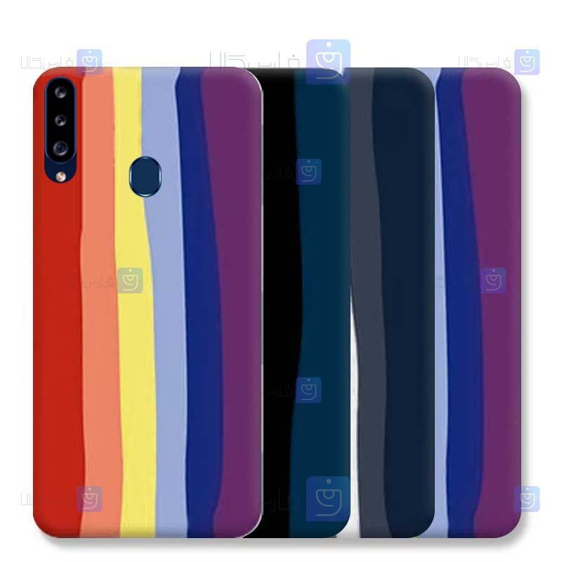 قاب سیلیکونی Samsung Galaxy A20s مدل رنگین کمانی