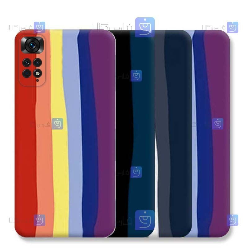 قاب سیلیکونی Xiaomi Redmi Note 11 4G Global مدل رنگین کمانی