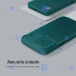 کیف چرمی پارچه ای نیلکین Apple iPhone 14 Pro مدل Qin Pro Plain Leather Cloth case