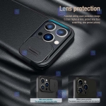 کیف چرمی پارچه ای نیلکین Apple iPhone 14 Pro مدل Qin Pro Plain Leather Cloth case