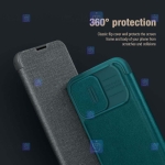 کیف چرمی پارچه ای نیلکین Apple iPhone 14 Pro مدل Qin Pro Plain Leather Cloth case