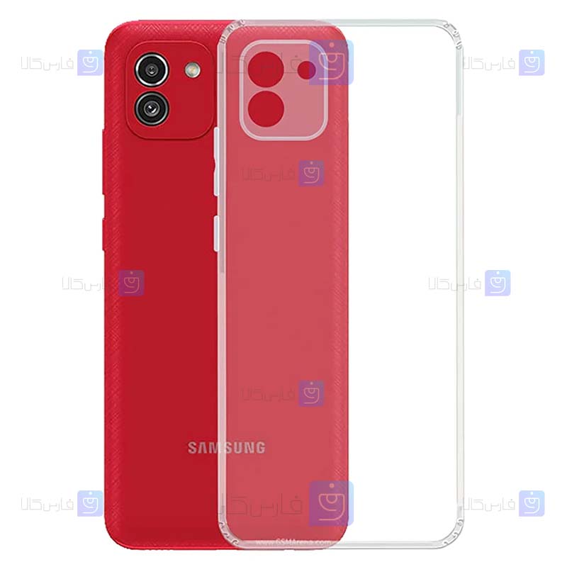 قاب گوشی Samsung Galaxy A03 مدل پشت کریستالی محافظ لنزدار