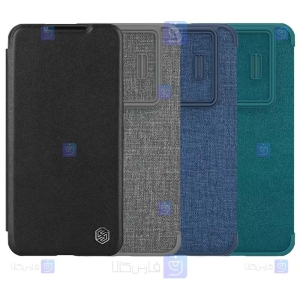 کیف چرمی پارچه ای نیلکین Samsung Galaxy S23 Plus مدل Qin Pro Plain Leather Cloth case