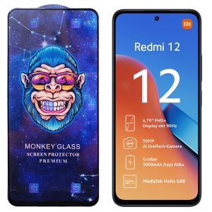 گلس فول گوشی Xiaomi Redmi 12 4G مدل Monkey Premium