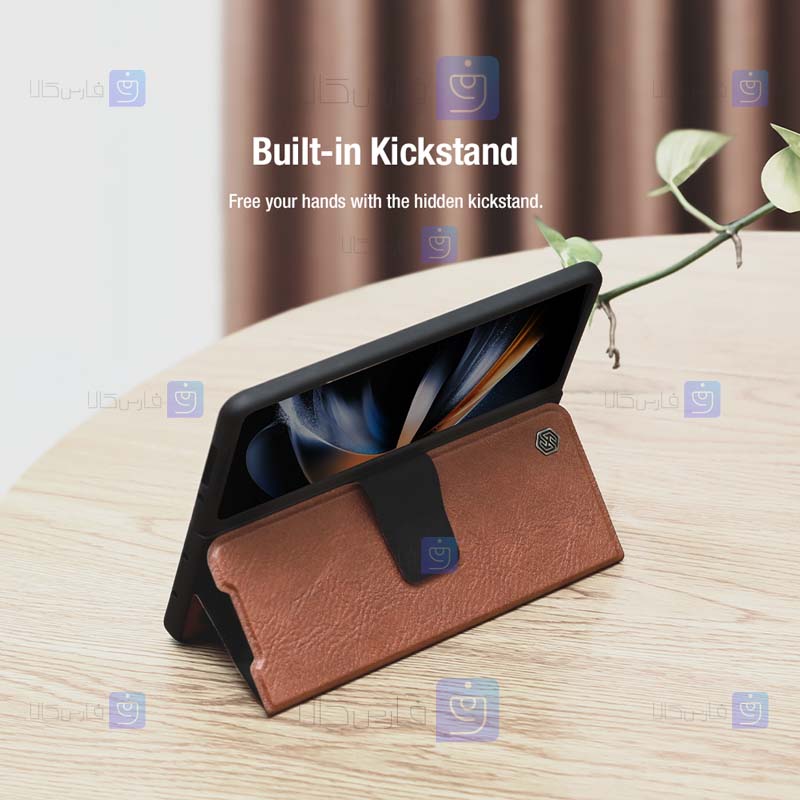 کیف چرمی نیلکین Samsung Galaxy Z Fold 5 5G مدل Aoge Leather