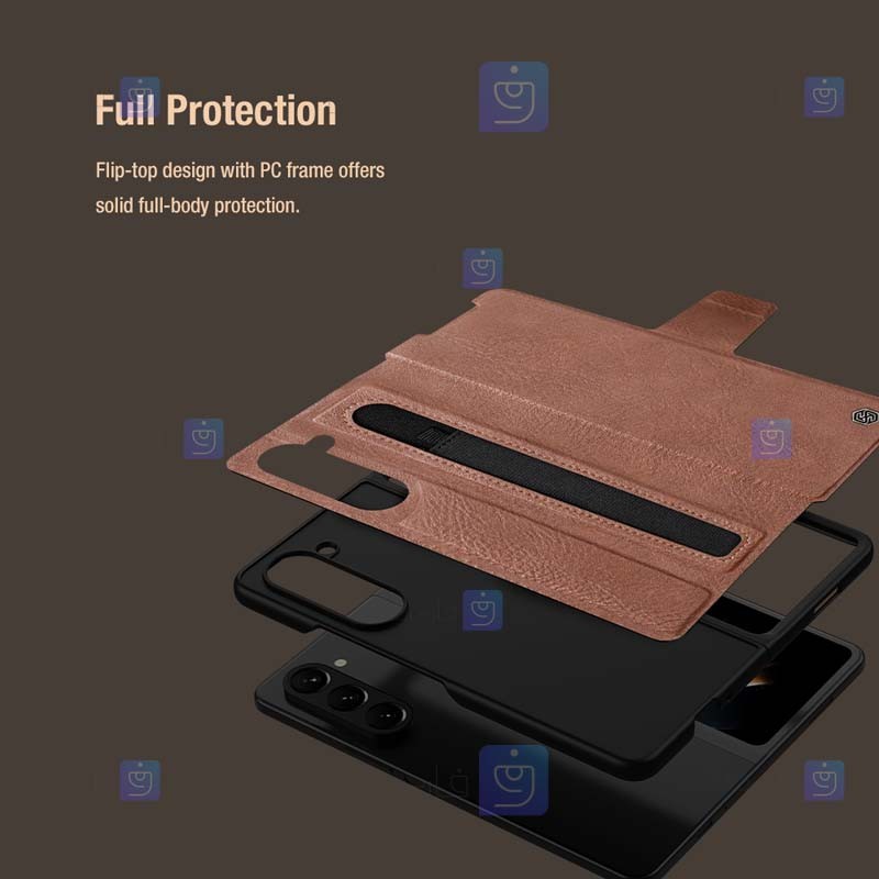 کیف چرمی نیلکین Samsung Galaxy Z Fold 5 5G مدل Aoge Leather