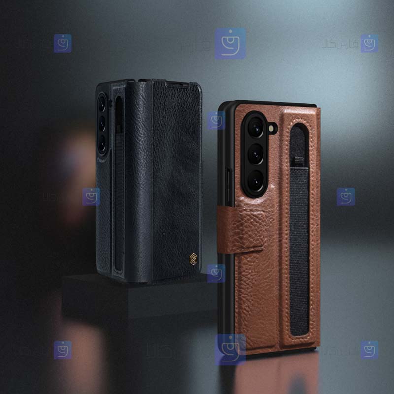 کیف چرمی نیلکین Samsung Galaxy Z Fold 5 5G مدل Aoge Leather