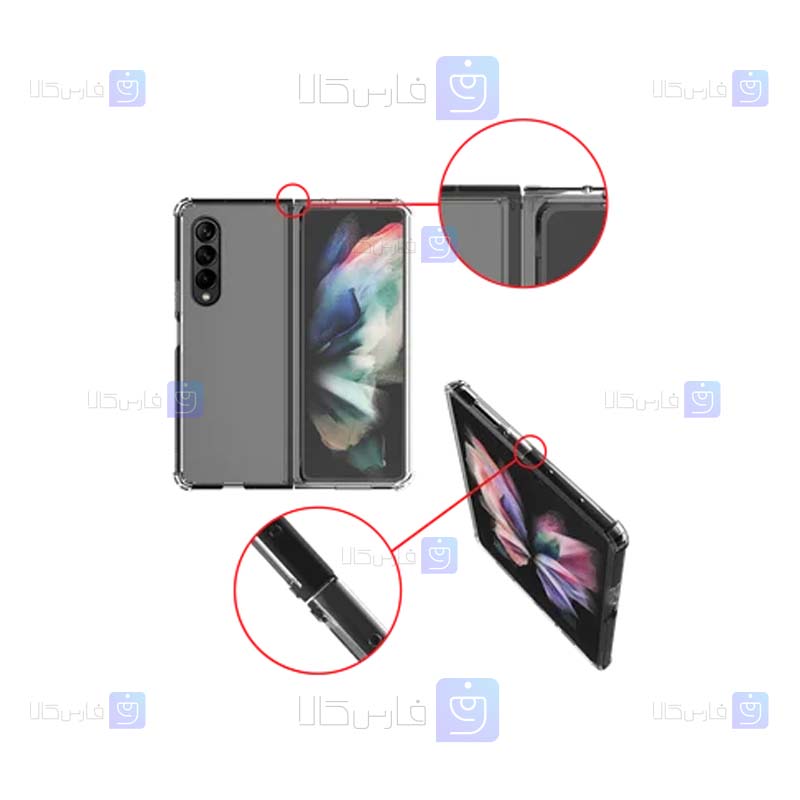 قاب کپسول دار Samsung Galaxy Z Fold 4 5G مدل پشت کریستالی