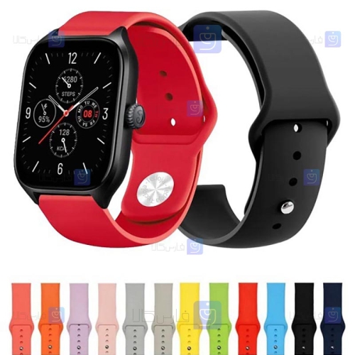 بند سیلیکونی ساعت هوشمند شیائومی Xiaomi Amazfit GTS 4 مدل دکمه‌ای