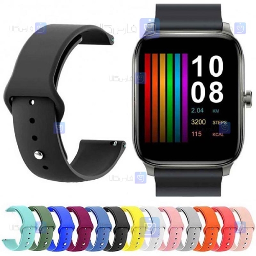 بند سیلیکونی ساعت هوشمند شیائومی Xiaomi QCY GTC Watch مدل دکمه‌ای