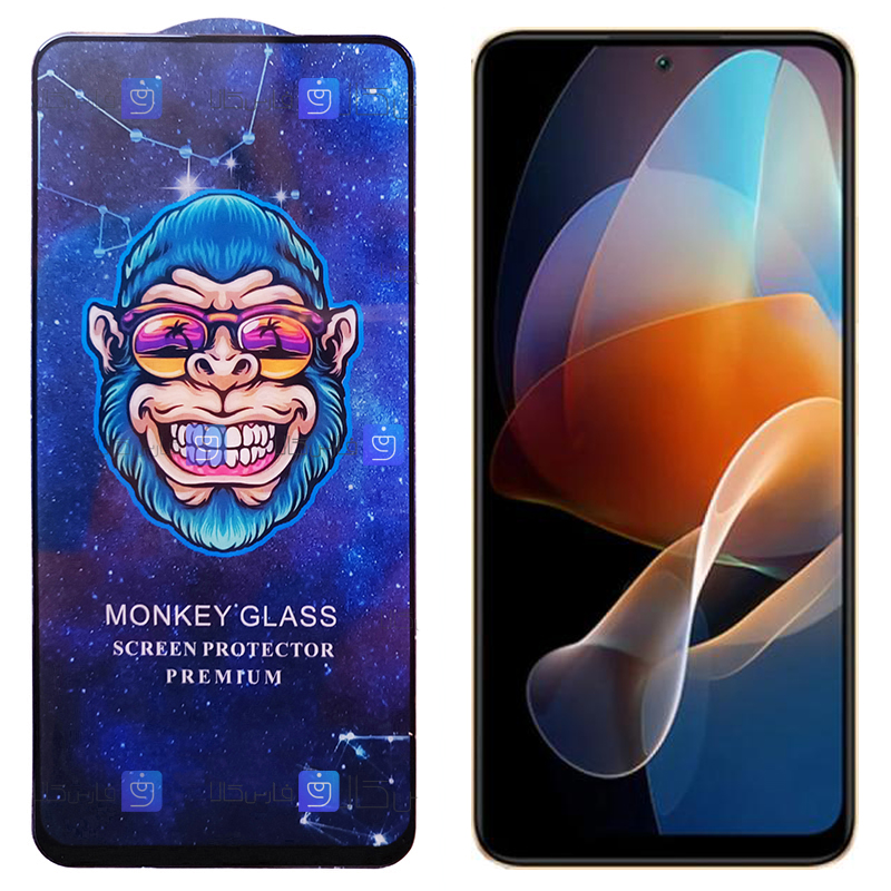 گلس فول گوشی Xiaomi Redmi Note 12R Pro مدل Monkey Premium