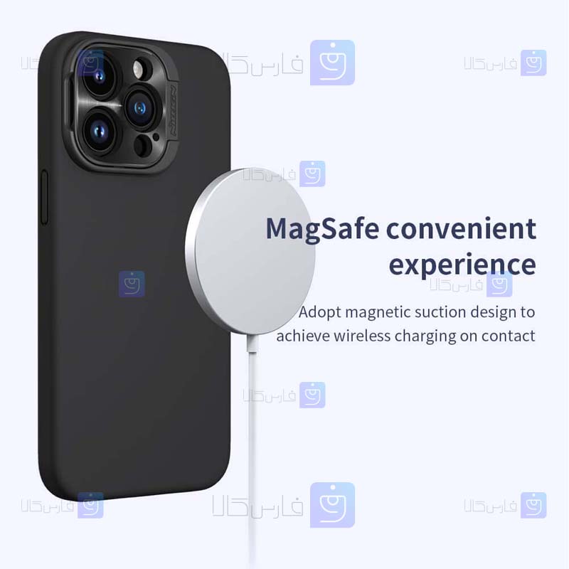 قاب سیلیکونی نیلکین Apple iPhone 15 Pro Max مدل Lens Wing Magnetic