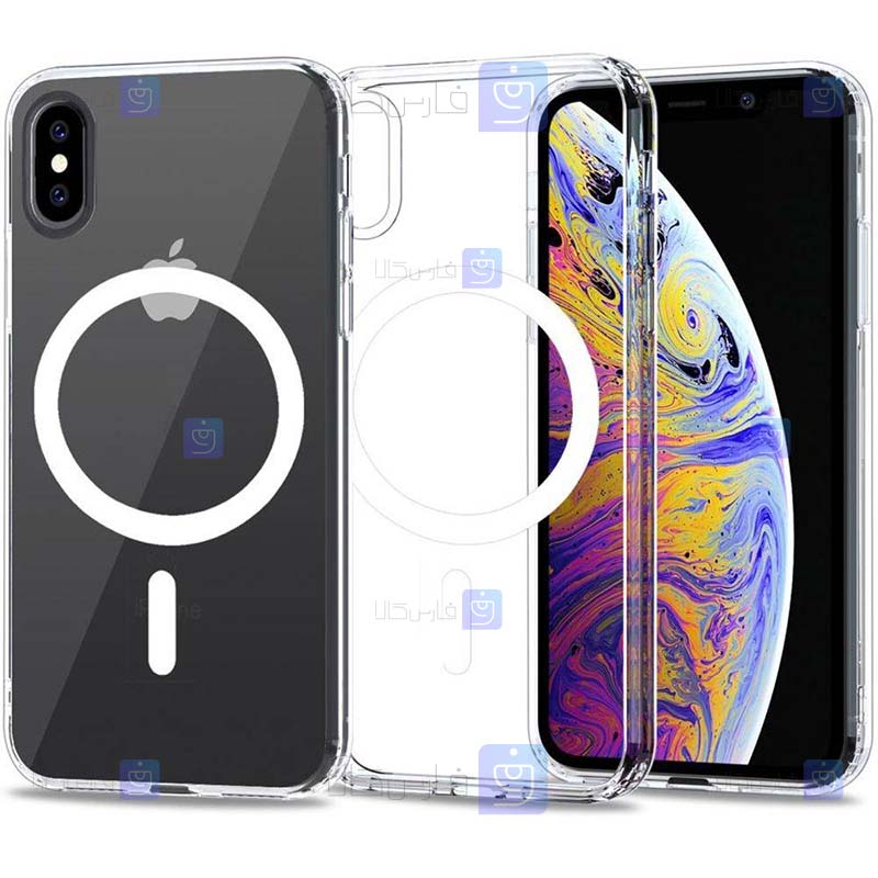قاب پشت کریستالی Apple iPhone X مدل مگ سیف دار