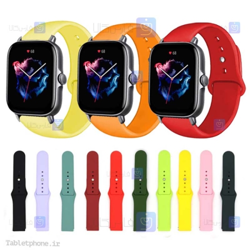 بند سیلیکونی ساعت هوشمند شیائومی Xiaomi Amazfit GTS 3 مدل دکمه‌ای