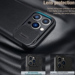 کیف چرمی پارچه ای نیلکین آیفون 15 پرو مکس مدل Qin Pro Plain Leather Cloth case