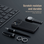 کیف چرمی پارچه ای نیلکین آیفون 15 پرو مکس مدل Qin Pro Plain Leather Cloth case
