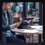 کیف محافظ لنزدار نیلکین Samsung Galaxy Tab S9 Ultra مدل Bumper Leather Pro