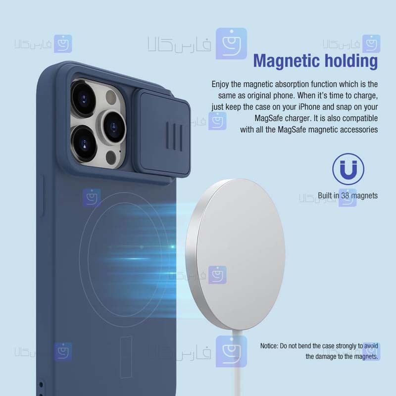قاب نیلکین Apple iPhone 15 Pro Max مدل CamShield Silky Magnetic silicon